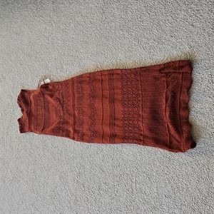 Anthropologie Crochet Midi Dress NWT M Rust